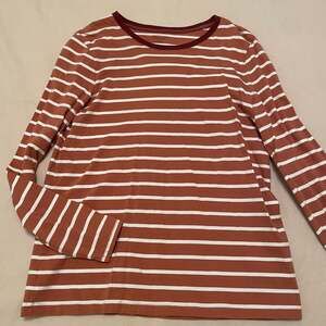 Madewell Rust Long Sleeve Stripe T-Shirt M